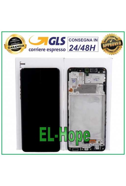 DISPLAY FRAME ORIGINALE SAMSUNG A32 SM-A325 F/FN TOUCH SCREEN NERO GH82-25566A