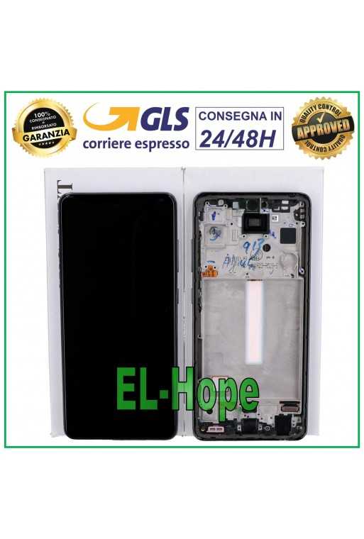 DISPLAY LCD TOUCH ORIGINALE SAMSUNG A52S 5G SM A528 A528B FRAME NERO GH82-26861A