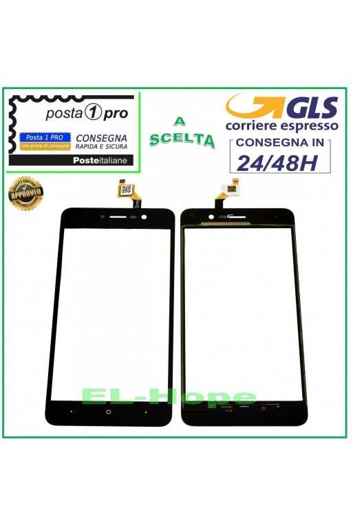 TOUCH SCREEN VETRO WIKO LENNY 4 DIGITIZER VETRINO NERO 5.0&