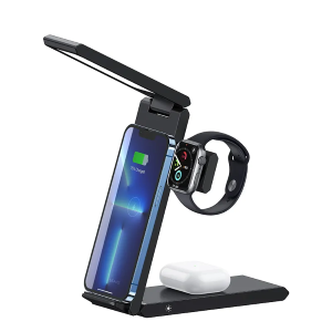 CARICARIBATTERIE WIRELESS PORTATILE PER SMARTPHONE AURICOLARI ED APPLE WATCH 15W US-CD181 USAMS - 3 IN 1