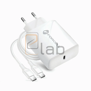 CARICABATTERIE COMPLETO A CARICA RAPIDA TYPE-C BIANCO PD 25W FORCELL