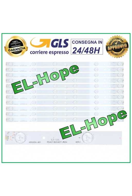 KIT 11 BARRE STRIP 6 LED TV 50&amp;quot; HISENSE LTDN50K321UWTSEU LED50 UB50EC591UWTS