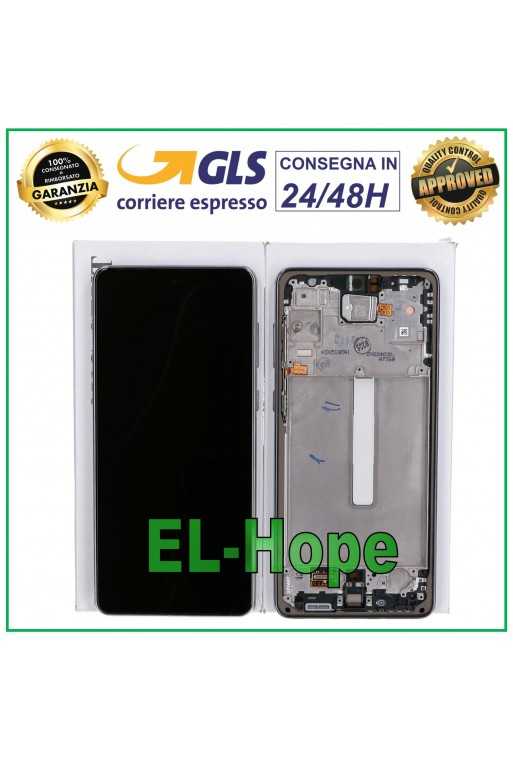 DISPLAY TOUCH LCD ORIGINALE SAMSUNG A73 5G 2022 SM A736 B FRAME NERO GH82-28884A