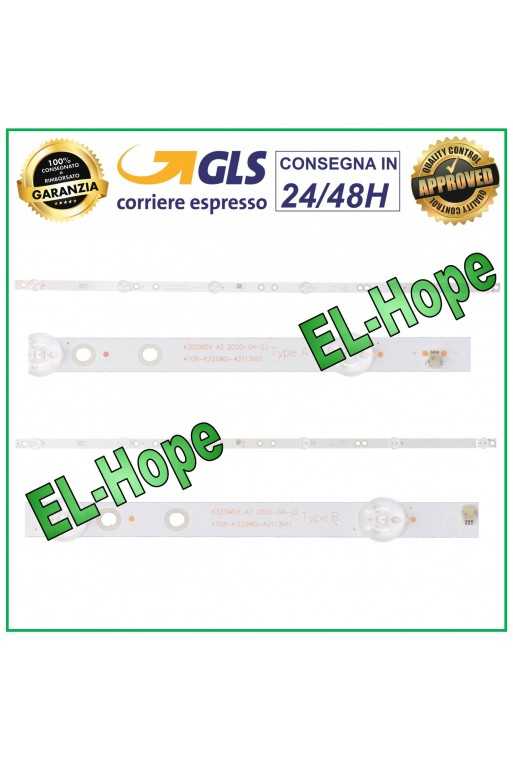 KIT 2 BARRE 6 LED PER TV 32&amp;quot; AKAI 4708-K320WD-A2113 N01 N11 K320WDX-A2 AKTV3225