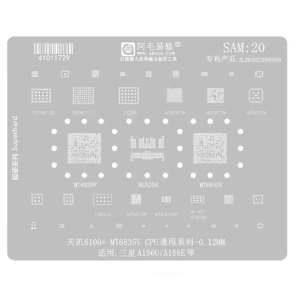 STENCIL PER REBALLING BGA CPU SAMSUNG GALAXY A15 5G A156E / A156U MTK MT6835V 0.12 MM SAM20 AMAOE