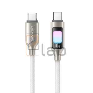 CAVO DI RICARICA TYPE-C / TYPE-C IN LEGA DI ZINCO CON LUCE COLORATA 100W 1.2M TITANIUM US-SJ750 USAMS