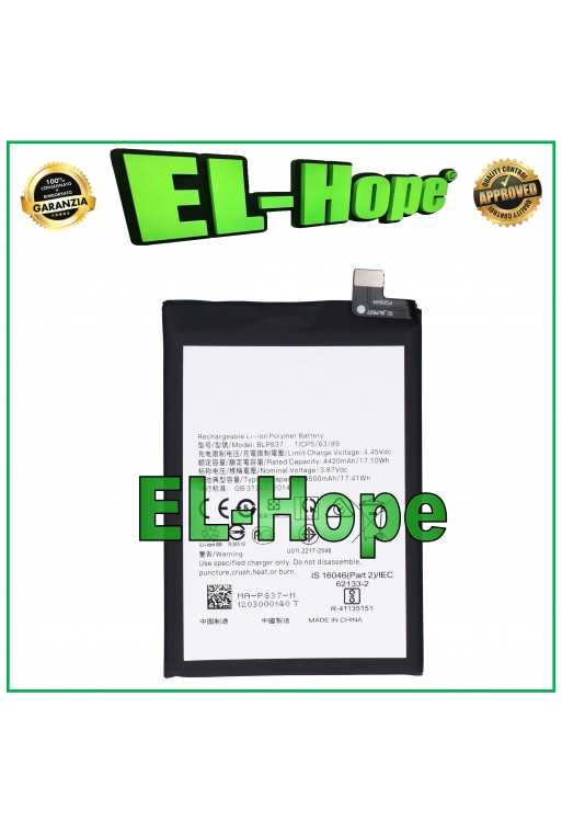 BATTERIA BLP837 PER OPPO REALME 8 PRO /9 PLUS RMX3081 4500mAh PARI ORIGINALE