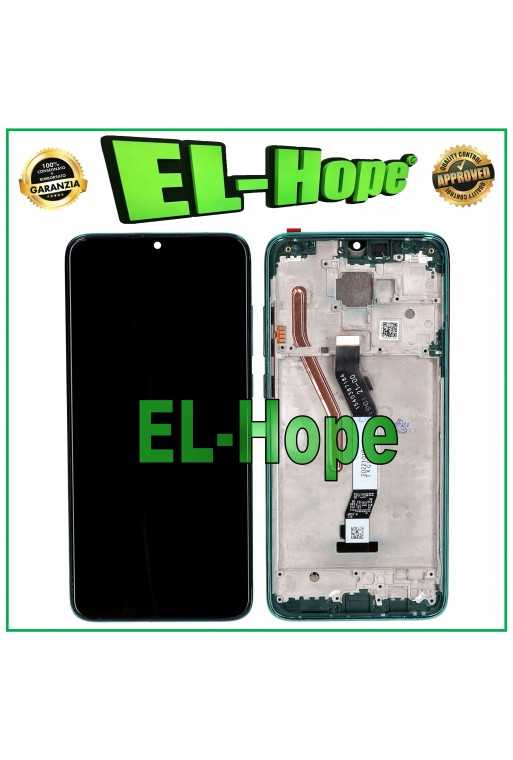 DISPLAY TOUCH LCD FRAME PER XIAOMI REDMI NOTE 8 PRO M1906G7G VETRO VERDE GREEN