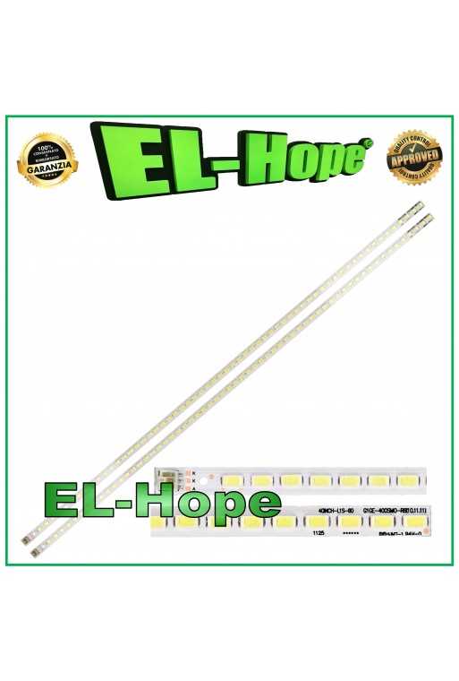 KIT 2 BARRE 60 LED PER TV 40&amp;quot; TOSHIBA SLED-2011SGS40-5630-60-H1 G1GE-400SMO-R6
