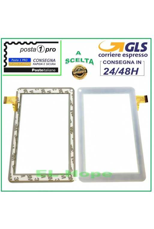 TOUCH SCREEN VETRO Lenco CoolTab-72 Android DIGITIZER ORIGINALE BIANCO