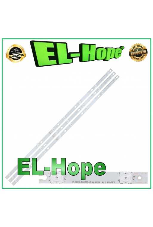 KIT 3 BARRE 8 LED PER TV 43&amp;quot; TCL TOT-43D2900-3X8-3030C 43D2900 43DP608 U43P6046