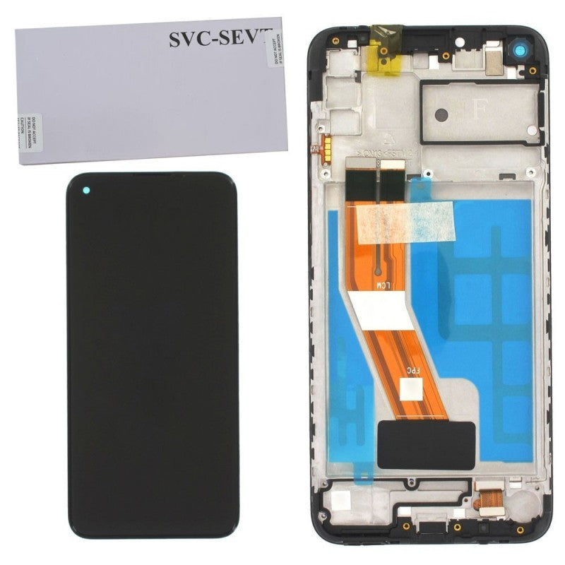 Samsung SERVICE PACK Display LCD ORIGINALE + Frame Per Galaxy M115 M11 | Nero