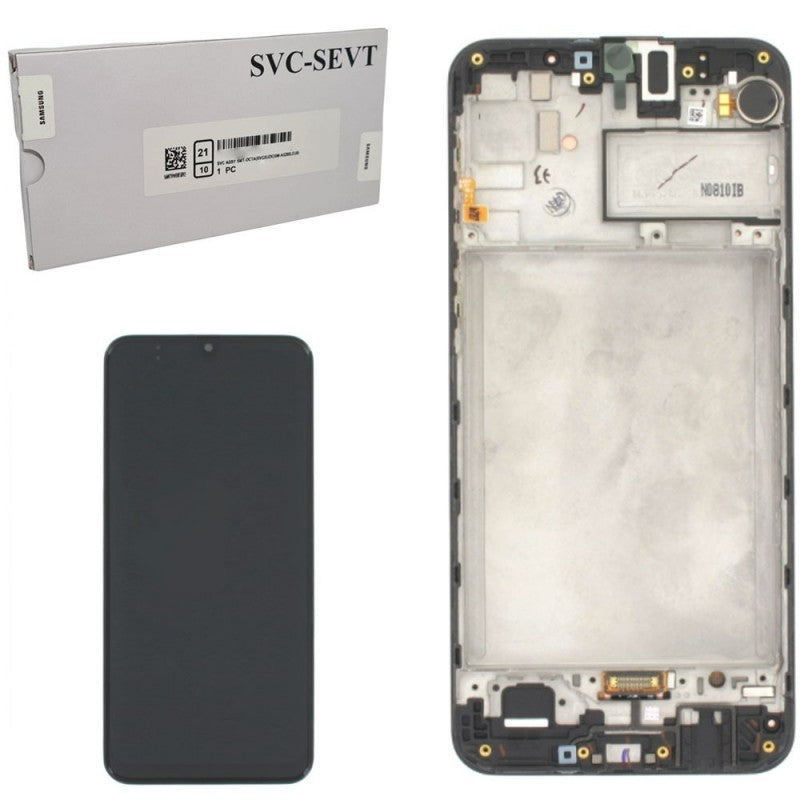 Samsung SERVICE PACK Display LCD ORIGINALE + Frame Per Galaxy M307 M30S - M215 M21 2019 | Nero