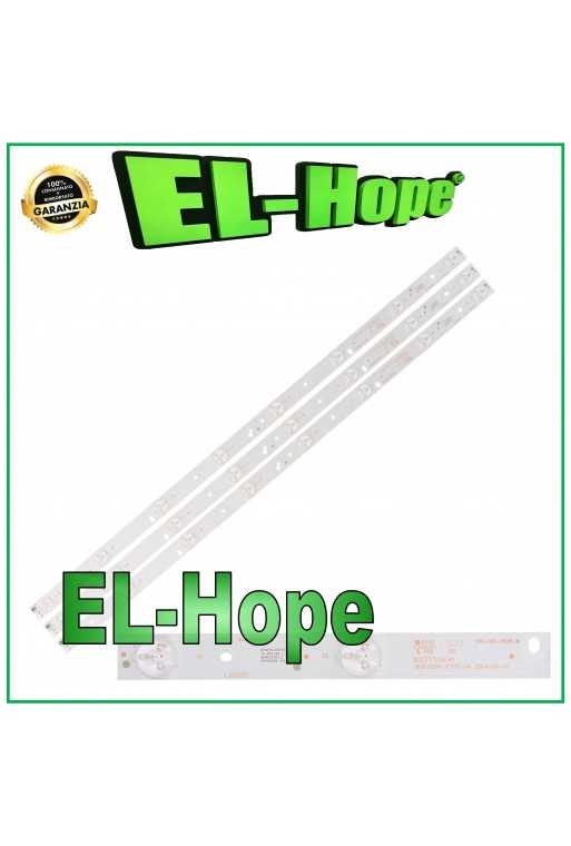 KIT 3 BARRE 8 LED PER TV 32&amp;quot; POLAROID 0D315D08-ZC17F-04 303TT315041 TQL32R4PR005
