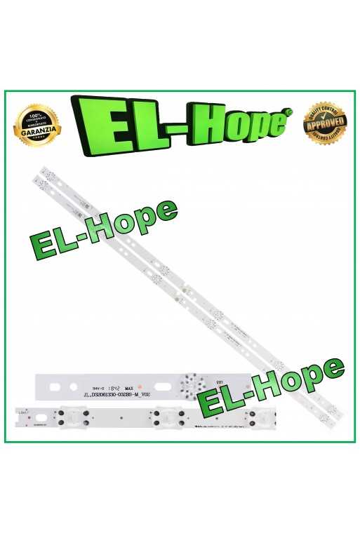 KIT 2 BARRE STRIP 6 LED PER TV 32&amp;quot; AKAI LB1072 JL.D32061330-032BS-M V02 L615mm