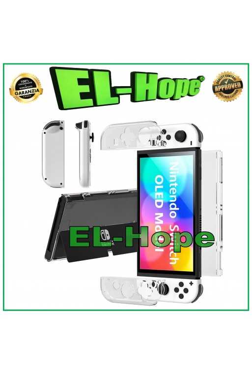 CUSTODIA TRASPARENTE IN PVC CASE COVER RIGIDA ANTIURTO PER NINTENDO SWITCH OLED