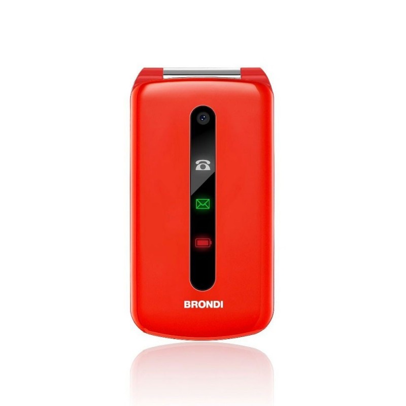 Brondi PRESIDENT Cellulare Ultra Sottile e con Icone LED sul Flip Fotocamera 1.3MP Dual Sim | Rosso
