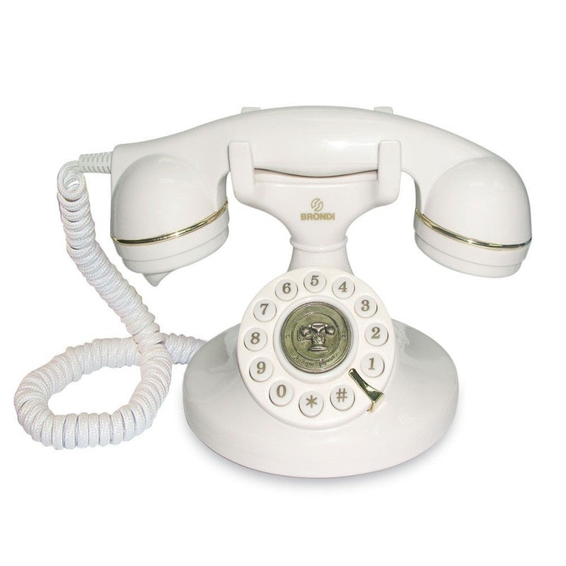 Brondi VINTAGE 10 Telefono Fisso Design Retr&amp;ograve; Volume Regolabile | Bianco