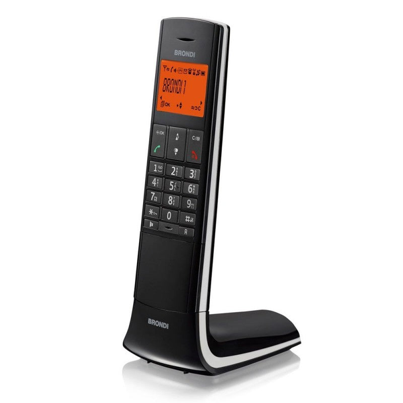 BRONDI LEMURE Telefono Cordless Grande Display Retroilluminato Men&amp;ugrave; Intuitivo | Nero