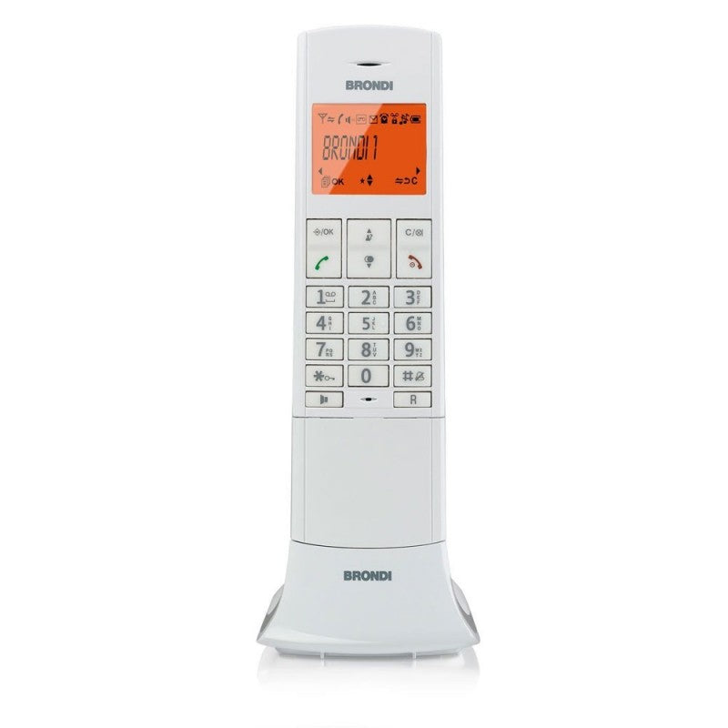 BRONDI LEMURE Telefono Cordless Grande Display Retroilluminato Men&amp;ugrave; Intuitivo | Bianco