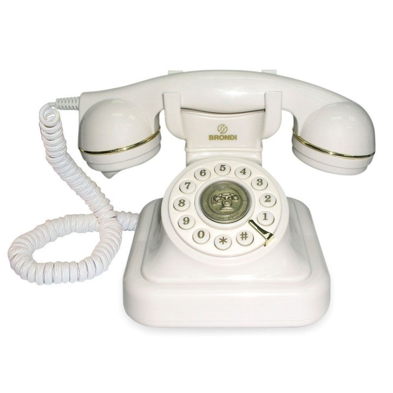 Brondi VINTAGE 20 Telefono Fisso Design Retr&amp;ograve; Volume Regolabile | Bianco