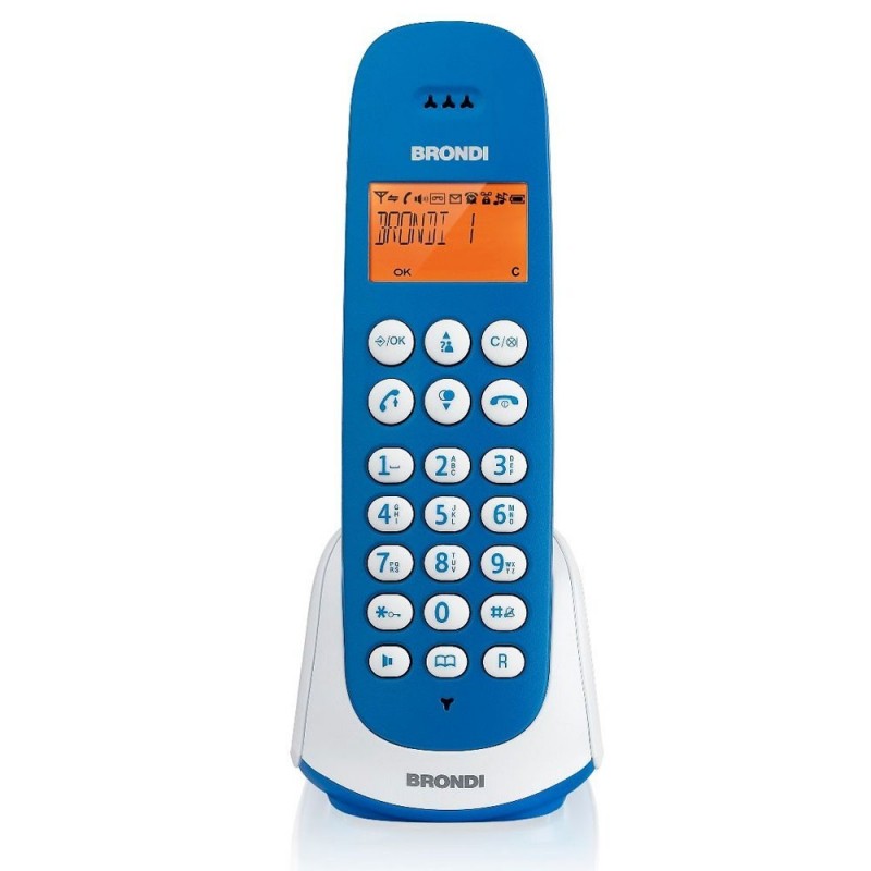 BRONDI ADARA Telefono Cordless Grande Display Retroilluminato Men&amp;ugrave; Intuitivo | Blu e Bianco