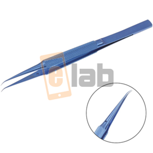 PINZETTA PUNTA CURVA 0.15 MM LEGA DI TITANIO BLU BT-15