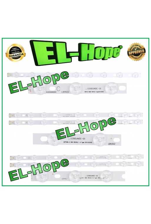 KIT 5 BARRE STRIP LED PER TV 39&amp;quot; VESTEL A B C TYPE LB93DZ LB94DZ LB95DZ
