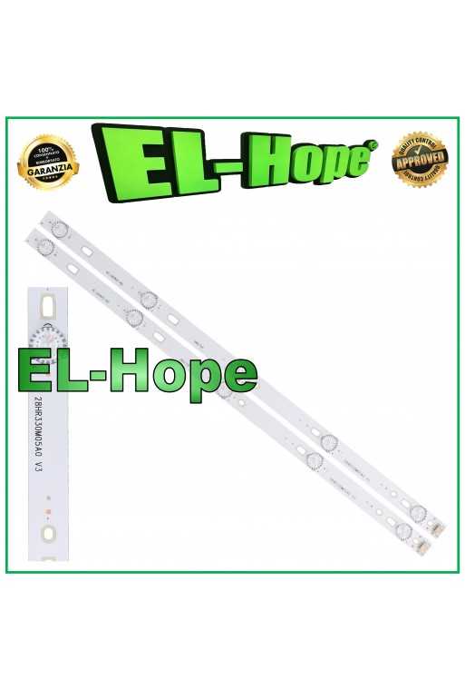 KIT 2 BARRE STRIP 5 LED PER TV 28&amp;quot; AKAI 4C-LB2805-HQ1 28D2700 28HR330M05A0 V3