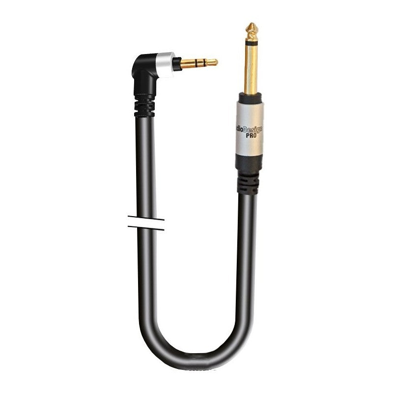 AUDIODESIGN PRO Cavo Adattatore X-PRO da 1 Jack 90&amp;deg; 3,5 Stereo a 1 Jack 6,3 Mono (L+R) da 1,5 mt