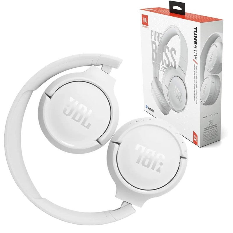 JBL TUNE 510 T510 Cuffie On-Ear Bluetooth Comandi e microfono sul padiglione | Bianco