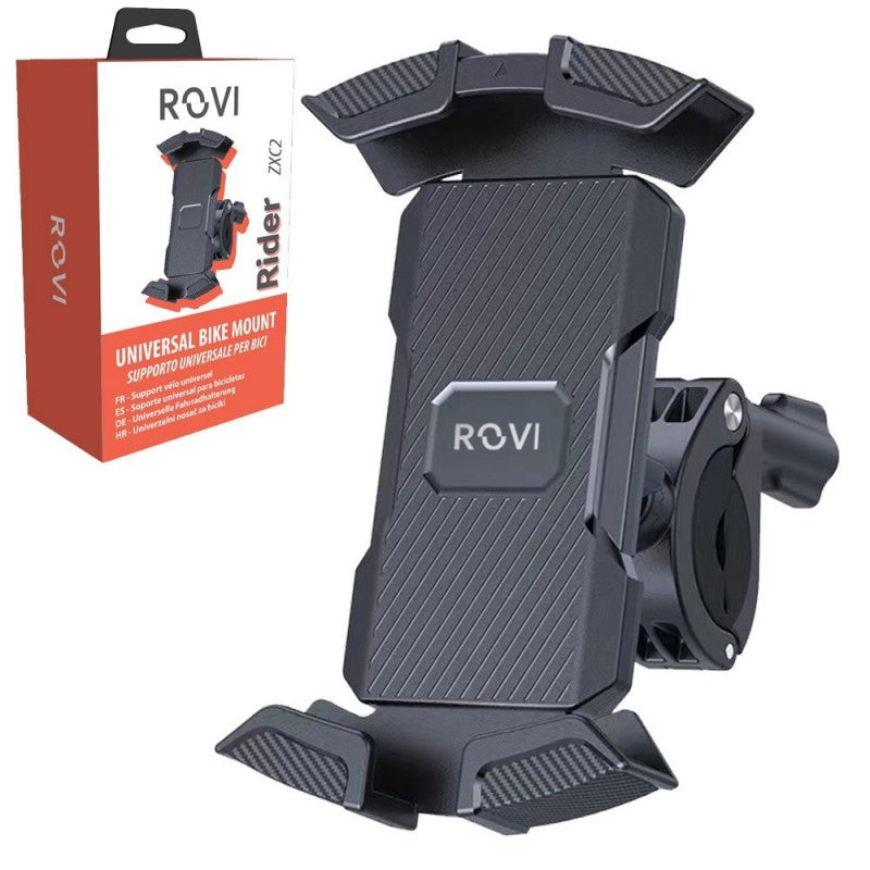 Rovi Driver Supporto Universale RIDER ZXC2 per Bici o Moto con Gancio | Nero