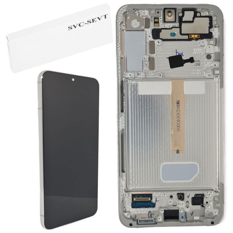 Samsung SERVICE PACK Display LCD ORIGINALE + Frame Per Galaxy S906 S22 Plus 5G | Bianco