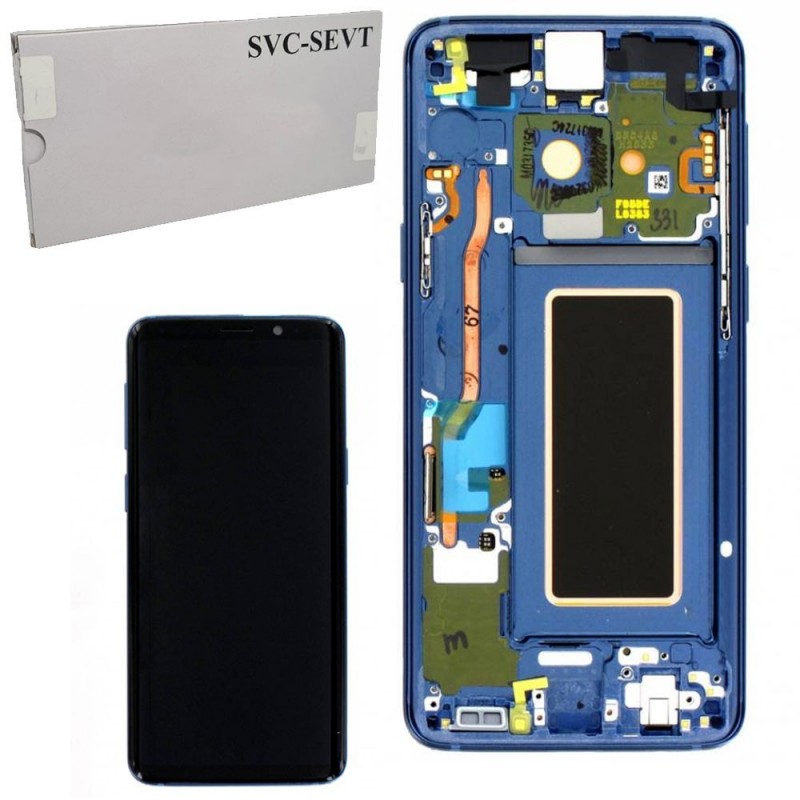 Samsung SERVICE PACK Display LCD ORIGINALE + Frame Per Galaxy S9 G960 Blu