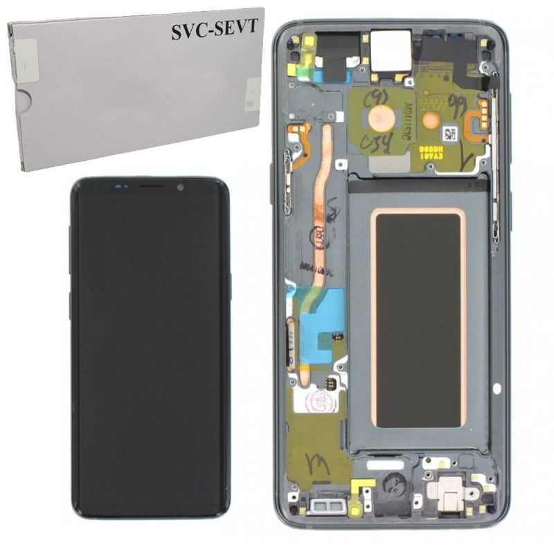Samsung SERVICE PACK Display LCD ORIGINALE + Frame Per Galaxy S9 G960 Grigio Titanio