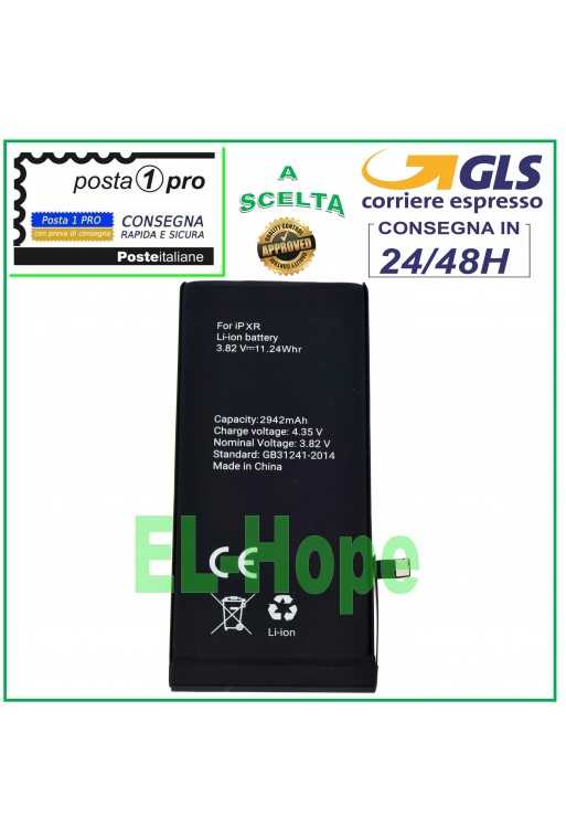 BATTERIA DI RICAMBIO PILA PER IPHONE XR 2942 mAh
