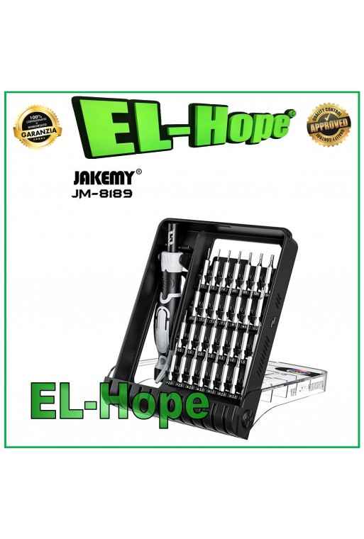 TOOL KIT JAKEMY JM-8189A SET 32 PUNTE CACCIAVITE GIRAVITE TORX PROFESSIONALE