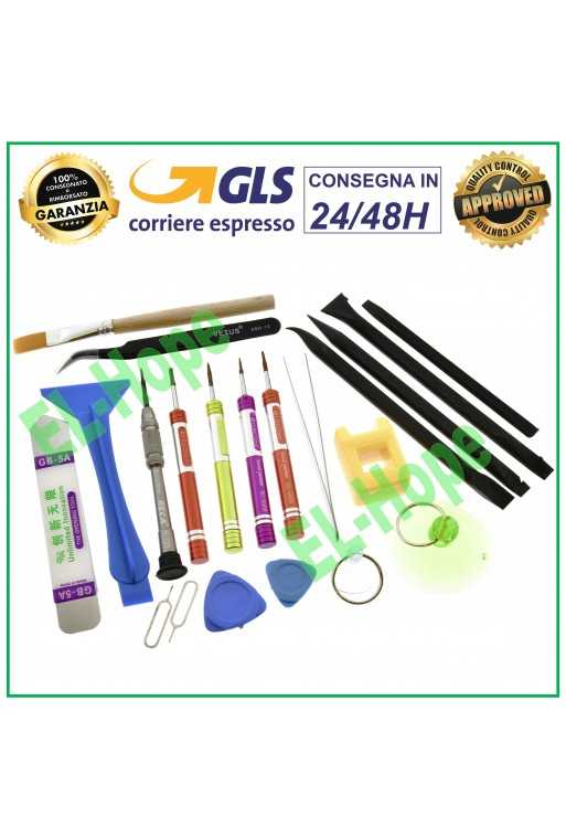 TOOL KIT SET APERTURA RIPARAZIONE SMARTPHONE IPHONE TABLET LEVA GIRAVITE LAMA