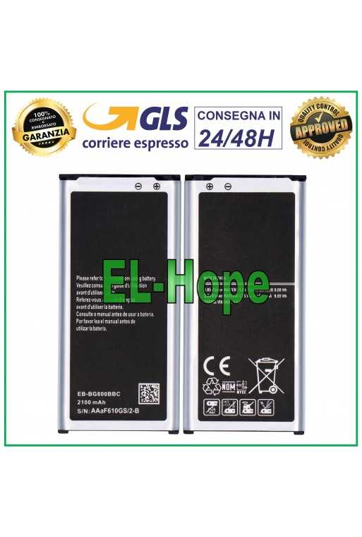 BATTERIA EB-BG800BBC BG800BBE PER SAMSUNG GALAXY S5 MINI SM G800 G800F 2100 mAh