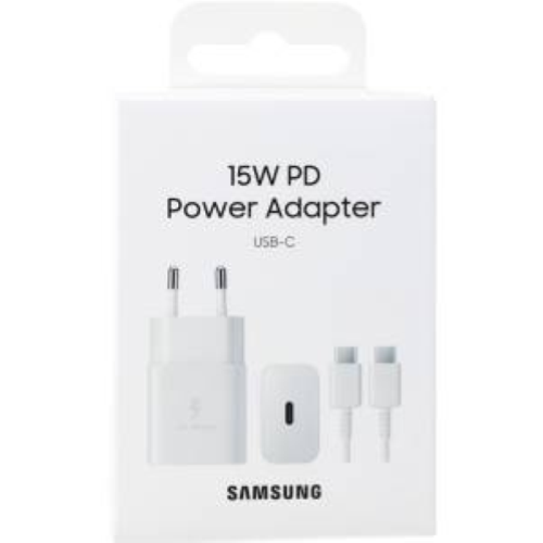 SAMSUNG ALIMENTATORE 15W PD USB-C + CAVO 1M USB-C WHITE