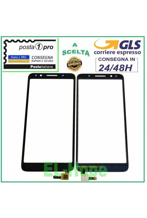 TOUCH SCREEN VETRO ALCATEL 1X OT-5059 OT5059D OT5059X ONE DIGITIZER VETRINO NERO