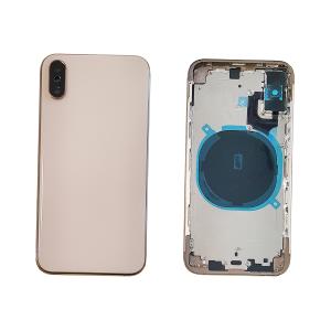 BACK COVER PER IPHONE XS GOLD CON FRAME COMPATIBILE