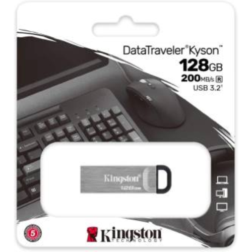 KINGSTON PENDRIVE USB-A 3.2128GB DTKN/128GB KYSON ARGENTO