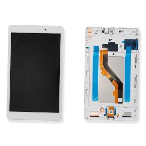 DISPLAY LCD PER SAMSUNG T290 TAB A 8.0 BIANCO / SILVER CON FRAME GH81-17228A