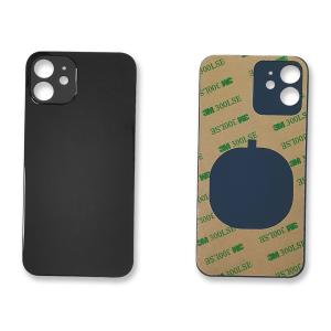 VETRO POSTERIORE PER IPHONE 12 NERO (BIG HOLE) COMPATIBILE