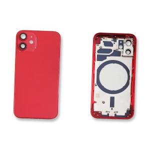 BACK COVER PER IPHONE 12 MINI ROSSO RED CON FRAME COMPATIBILE
