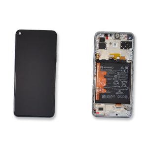 DISPLAY LCD PER HUAWEI P40 LITE 5G SILVER CON FRAME + BATTERIA 02353SUQ