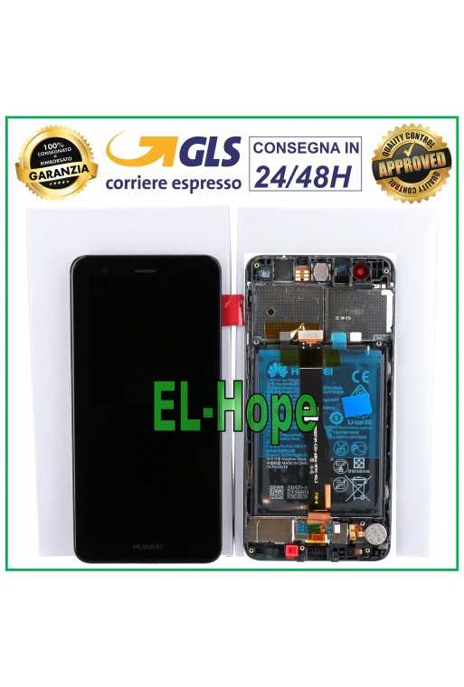 DISPLAY LCD TOUCH SCREEN FRAME + BATTERIA ORIGINALE HUAWEI NOVA CAN-L11 NERO