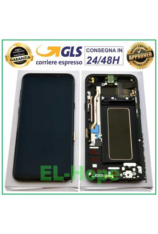 DISPLAY FRAME ORIGINALE SAMSUNG S8+ PLUS SM-G955 F TOUCH SCREEN NERO GH97-20470A