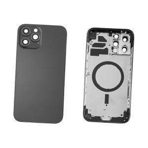 BACK COVER PER IPHONE 12 PRO MAX NERO CON FRAME COMPATIBILE